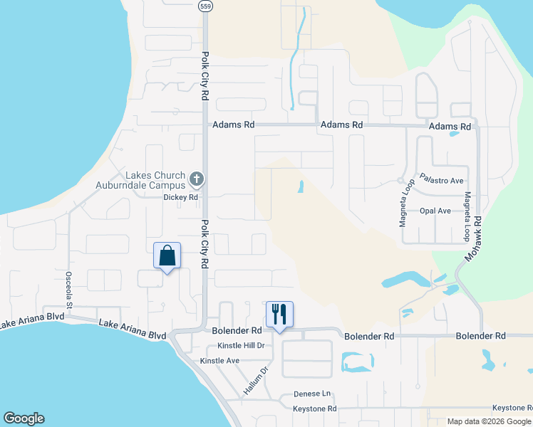 map of restaurants, bars, coffee shops, grocery stores, and more near 146 Brighton Circle in Auburndale
