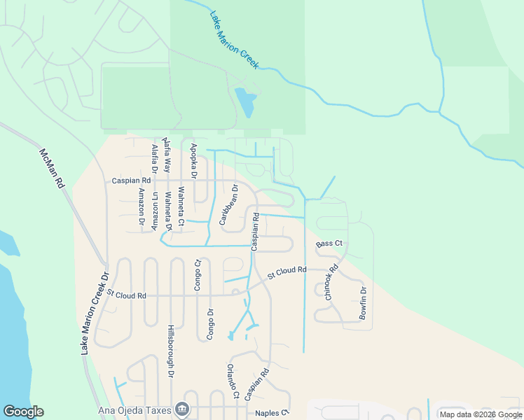 map of restaurants, bars, coffee shops, grocery stores, and more near 443 Caribbean Court in Poinciana