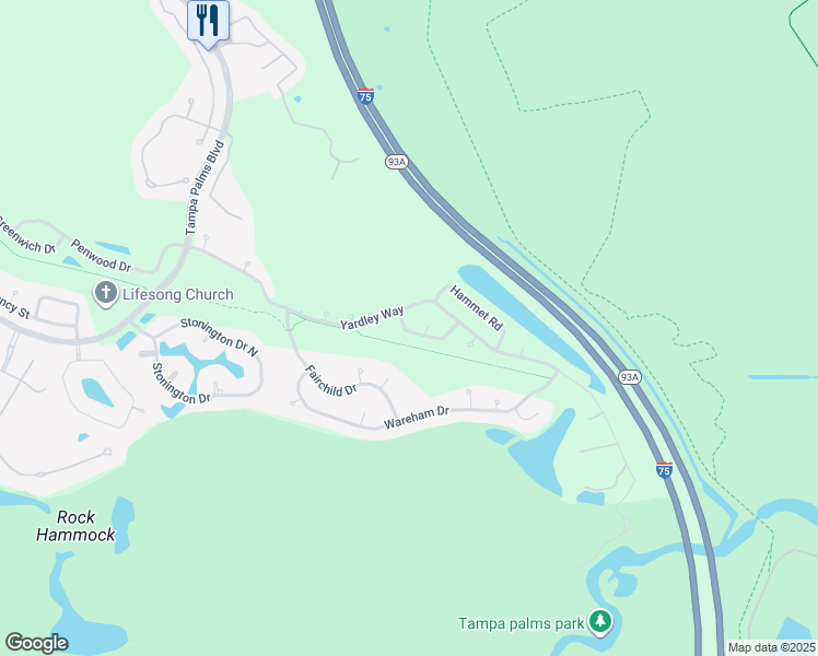 map of restaurants, bars, coffee shops, grocery stores, and more near 16104 Dowling Court in Tampa