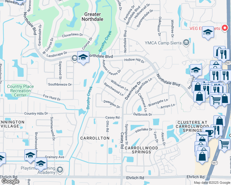 map of restaurants, bars, coffee shops, grocery stores, and more near 4420 Ranchwood Lane in Tampa