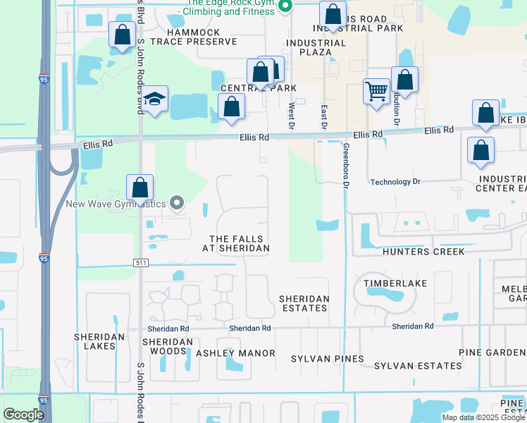 map of restaurants, bars, coffee shops, grocery stores, and more near 798 Conestee Drive in West Melbourne