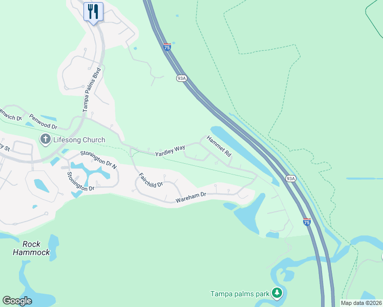 map of restaurants, bars, coffee shops, grocery stores, and more near 16104 Dowling Court in Tampa