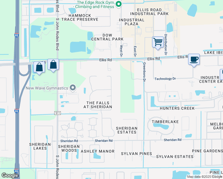 map of restaurants, bars, coffee shops, grocery stores, and more near 798 Conestee Drive in West Melbourne