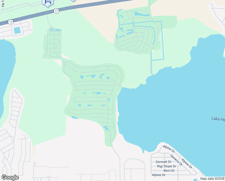 map of restaurants, bars, coffee shops, grocery stores, and more near 21 Putter Circle in Winter Haven