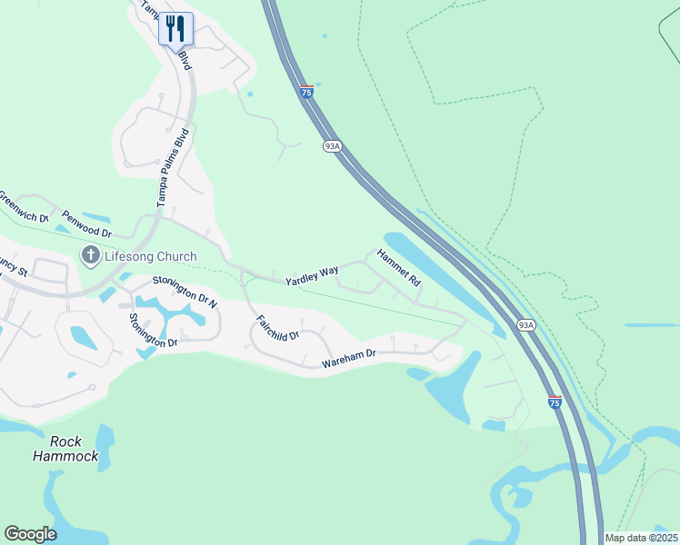 map of restaurants, bars, coffee shops, grocery stores, and more near 16104 Dowling Court in Tampa