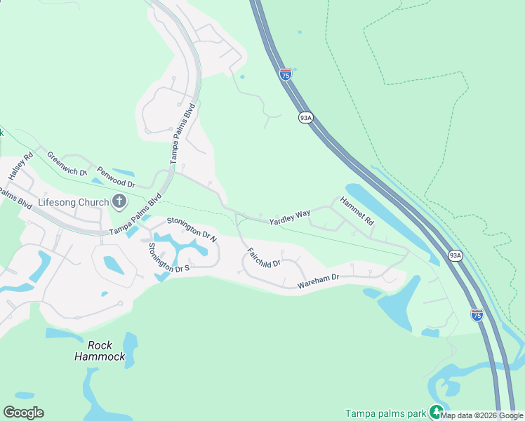 map of restaurants, bars, coffee shops, grocery stores, and more near 16105 Stowe Court in Tampa