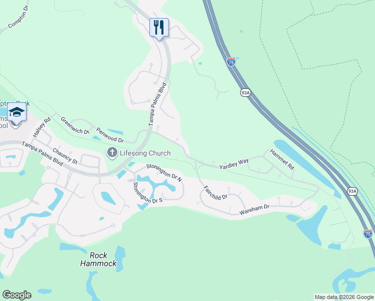 map of restaurants, bars, coffee shops, grocery stores, and more near 6708 Yardley Way in Tampa