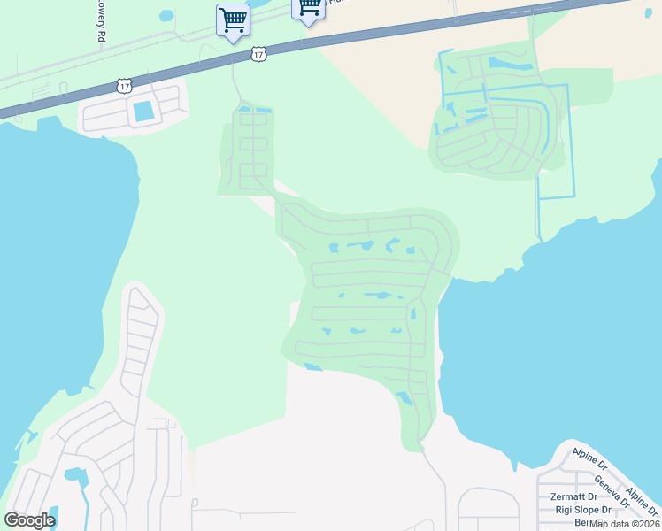 map of restaurants, bars, coffee shops, grocery stores, and more near 1 Century Drive in Winter Haven