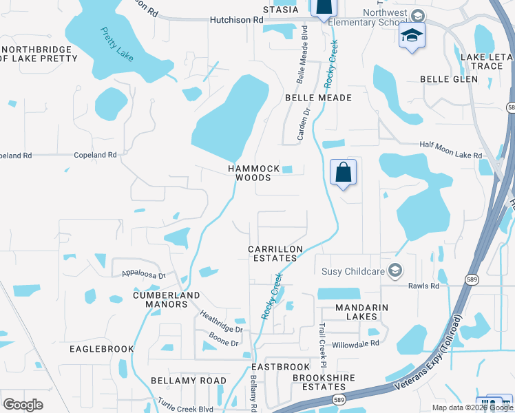 map of restaurants, bars, coffee shops, grocery stores, and more near 15510 Carrillon Estates Boulevard in Tampa