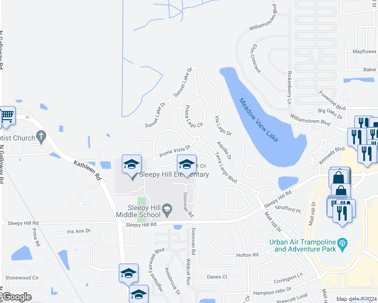 map of restaurants, bars, coffee shops, grocery stores, and more near 1705 Altavista Circle in Lakeland