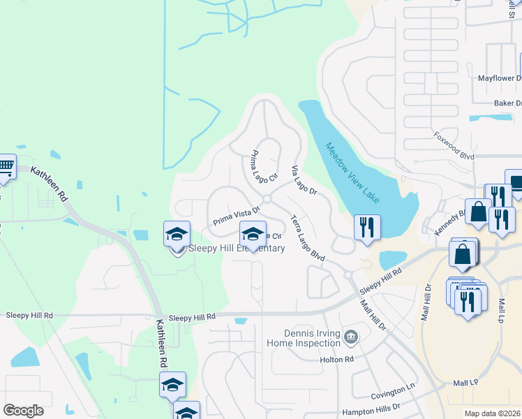 map of restaurants, bars, coffee shops, grocery stores, and more near 1708 Altavista Circle in Lakeland