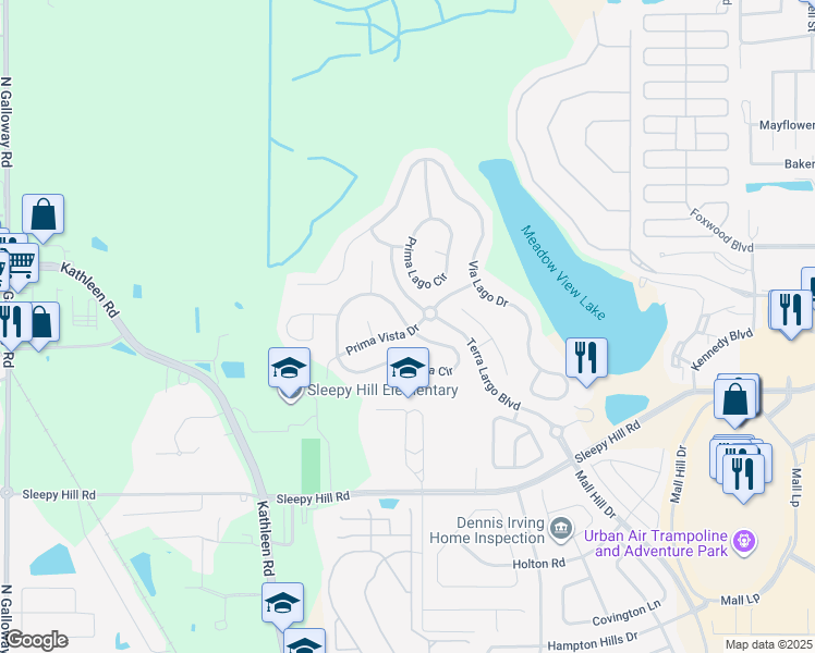 map of restaurants, bars, coffee shops, grocery stores, and more near 1982 Altavista Circle in Lakeland