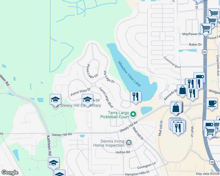 map of restaurants, bars, coffee shops, grocery stores, and more near 1826 Via Lago Drive in Lakeland