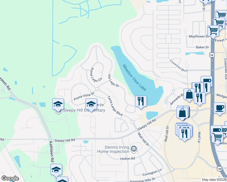 map of restaurants, bars, coffee shops, grocery stores, and more near 1826 Via Lago Drive in Lakeland