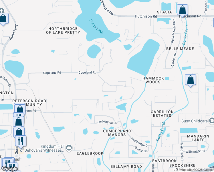 map of restaurants, bars, coffee shops, grocery stores, and more near 7604 Copeland Road in Odessa