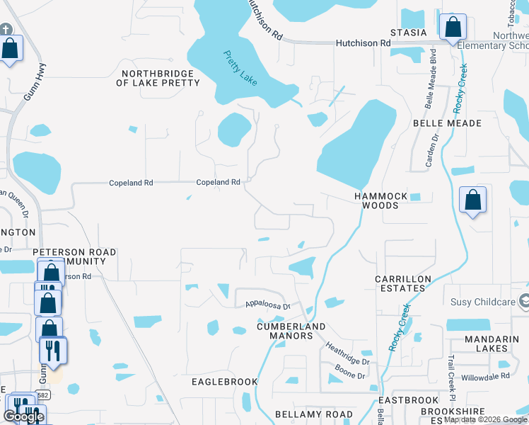 map of restaurants, bars, coffee shops, grocery stores, and more near 6105 Nikki Lane in Odessa