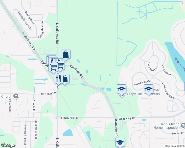 map of restaurants, bars, coffee shops, grocery stores, and more near 4141 Kathleen Road in Lakeland