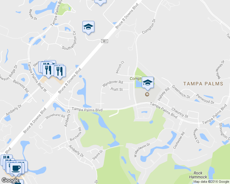 map of restaurants, bars, coffee shops, grocery stores, and more near 6009 Pratt Street in Tampa