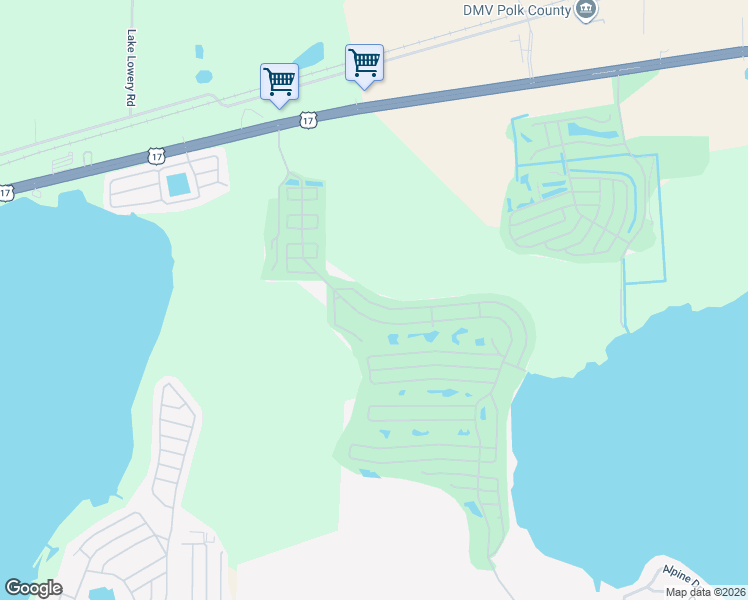 map of restaurants, bars, coffee shops, grocery stores, and more near 494 Century Drive in Winter Haven