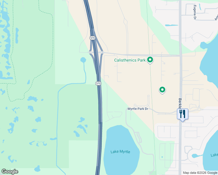 map of restaurants, bars, coffee shops, grocery stores, and more near 1308 Ashlee Court in Auburndale