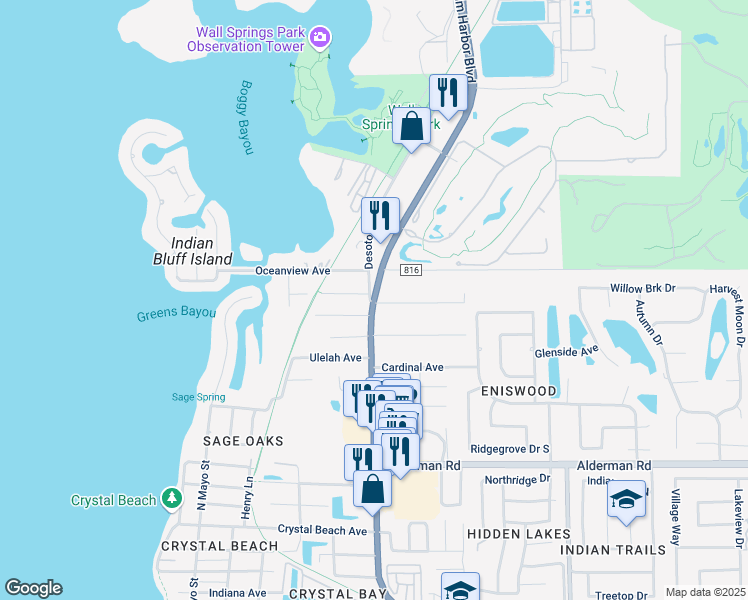 map of restaurants, bars, coffee shops, grocery stores, and more near 3211 U.S. 19 Alternate in Palm Harbor