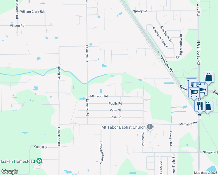 map of restaurants, bars, coffee shops, grocery stores, and more near 4554 Smith Road in Lakeland