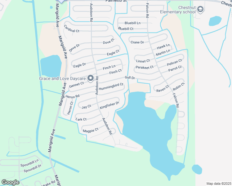 map of restaurants, bars, coffee shops, grocery stores, and more near 553 Hummingbird Court in Kissimmee