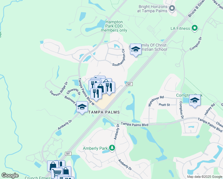 map of restaurants, bars, coffee shops, grocery stores, and more near 5124 Sterling Manor Drive in Tampa