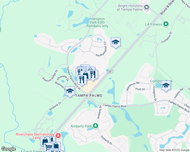 map of restaurants, bars, coffee shops, grocery stores, and more near 5124 Sterling Manor Drive in Tampa