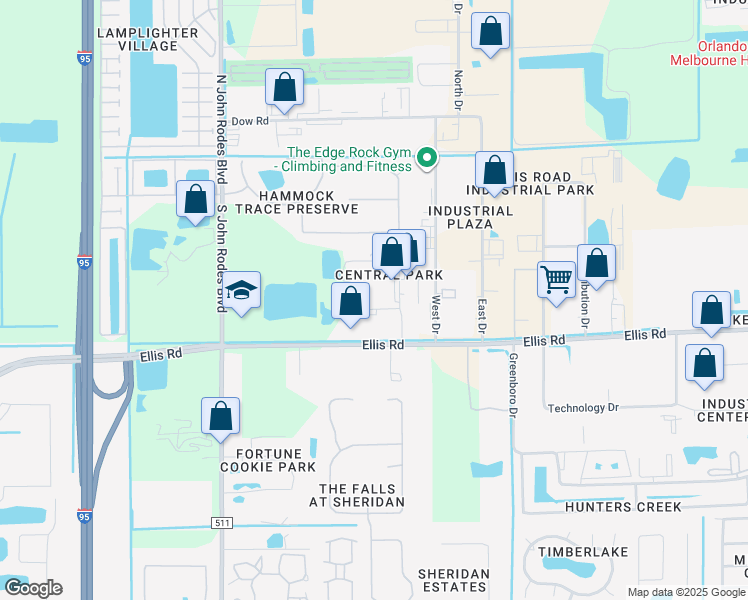 map of restaurants, bars, coffee shops, grocery stores, and more near 330 Stan Drive in Melbourne