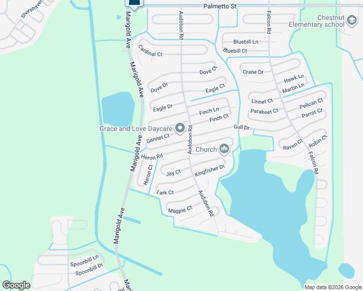map of restaurants, bars, coffee shops, grocery stores, and more near 473 Gannet Court in Poinciana