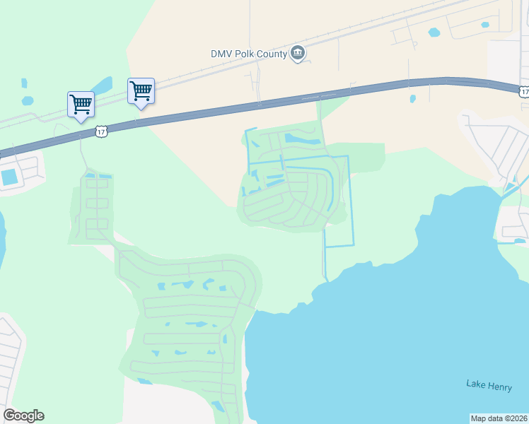 map of restaurants, bars, coffee shops, grocery stores, and more near 253 Ramsgate Way in Haines City