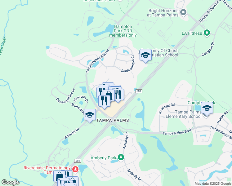 map of restaurants, bars, coffee shops, grocery stores, and more near 5124 Sterling Manor Drive in Tampa