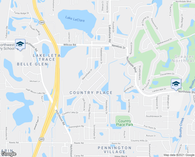 map of restaurants, bars, coffee shops, grocery stores, and more near 16028 Eagle River Way in Tampa