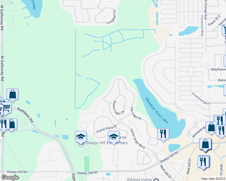 map of restaurants, bars, coffee shops, grocery stores, and more near 4029 Sunset Lake Drive in Lakeland