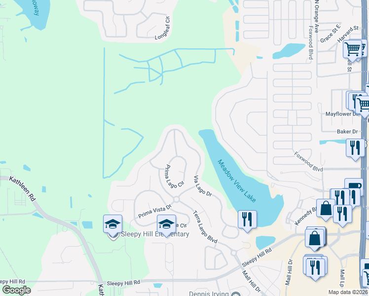 map of restaurants, bars, coffee shops, grocery stores, and more near 4185 Prima Lago Circle in Lakeland