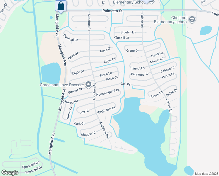 map of restaurants, bars, coffee shops, grocery stores, and more near 523 Gull Drive in Kissimmee