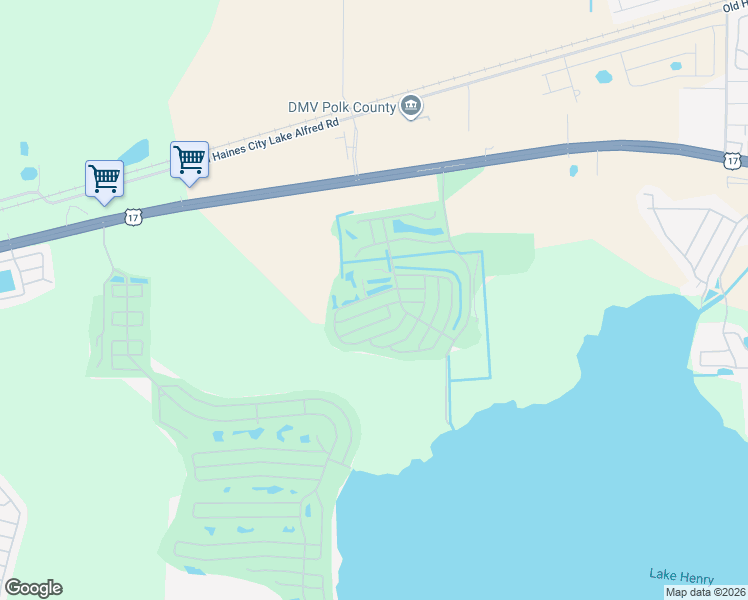 map of restaurants, bars, coffee shops, grocery stores, and more near 190 Dartmouth Drive in Haines City