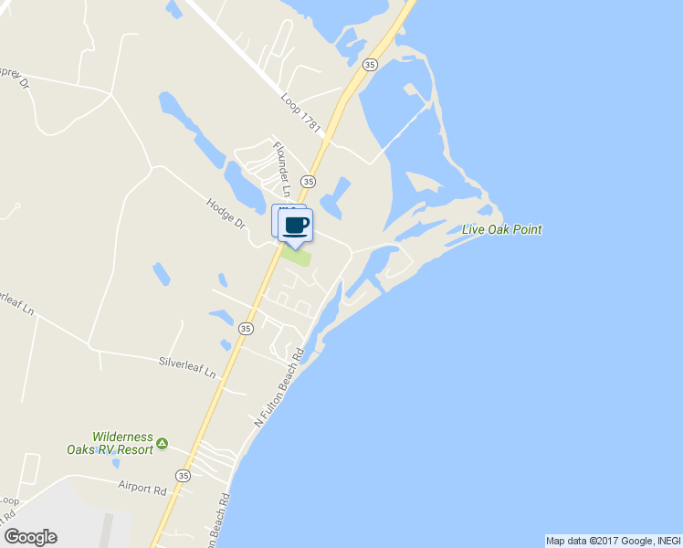 map of restaurants, bars, coffee shops, grocery stores, and more near 2230 North Fulton Beach Road in Rockport