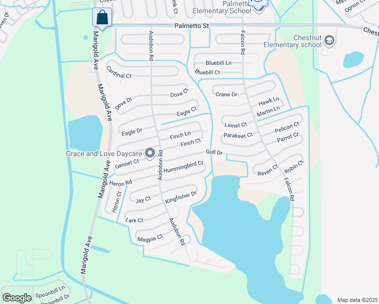 map of restaurants, bars, coffee shops, grocery stores, and more near 523 Gull Drive in Kissimmee