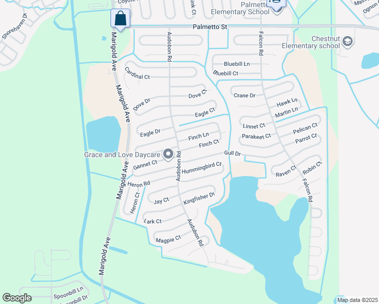 map of restaurants, bars, coffee shops, grocery stores, and more near 585 Finch Court in Poinciana