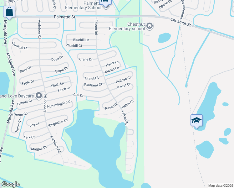 map of restaurants, bars, coffee shops, grocery stores, and more near 756 Parrot Court in Poinciana