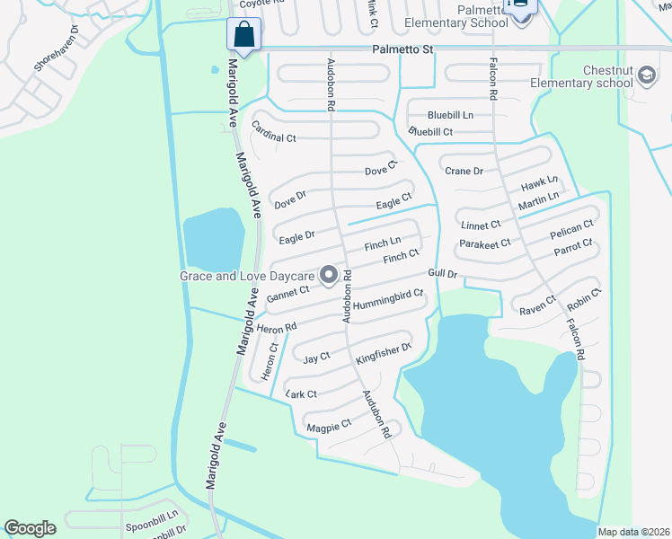 map of restaurants, bars, coffee shops, grocery stores, and more near 469 Flamingo Court in Poinciana