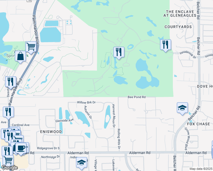 map of restaurants, bars, coffee shops, grocery stores, and more near 1561 Marinella Drive in Palm Harbor