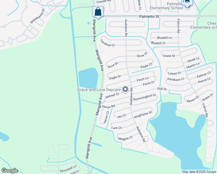 map of restaurants, bars, coffee shops, grocery stores, and more near 432 Flamingo Court in Kissimmee