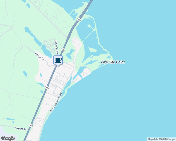 map of restaurants, bars, coffee shops, grocery stores, and more near 2292R North Fulton Beach Road in Rockport