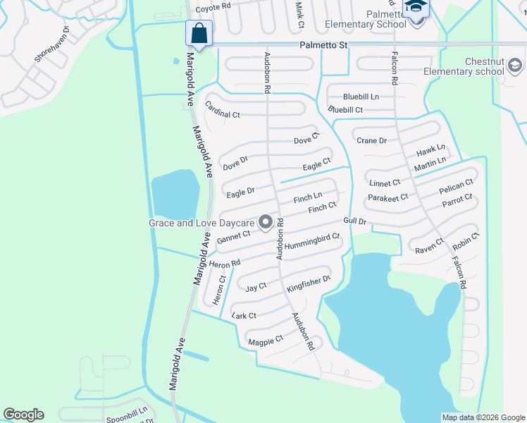 map of restaurants, bars, coffee shops, grocery stores, and more near 469 Flamingo Court in Poinciana