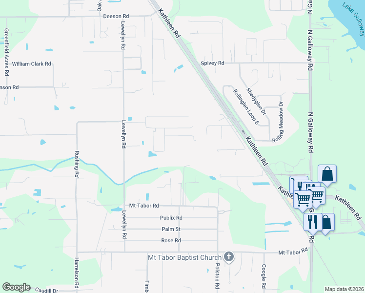 map of restaurants, bars, coffee shops, grocery stores, and more near 4632 Smith Road in Lakeland