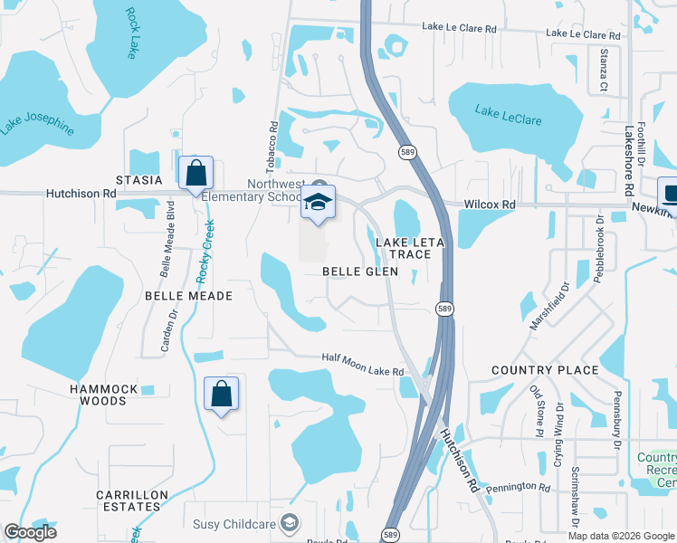 map of restaurants, bars, coffee shops, grocery stores, and more near 5639 Glencrest Boulevard in Tampa