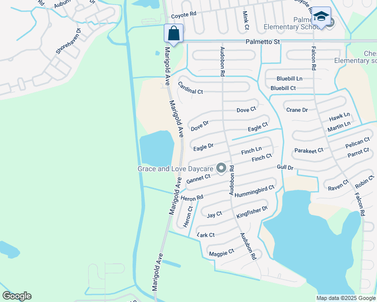 map of restaurants, bars, coffee shops, grocery stores, and more near 433 Eagle Drive in Kissimmee